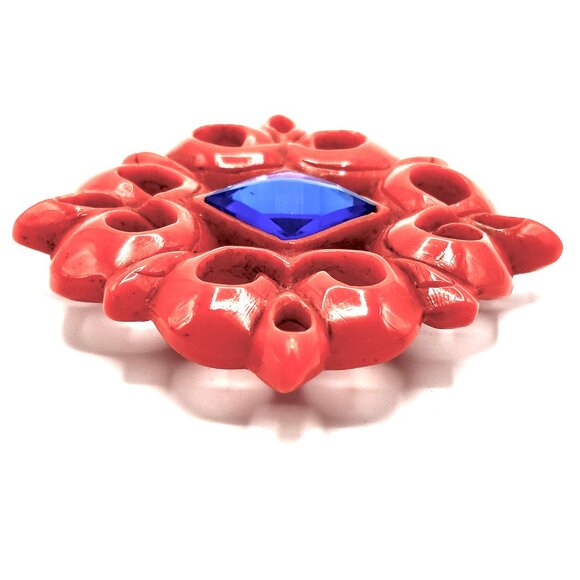 1970s YSL Rive Gauche Paris Resin Brooch – XL Vintage Couture Designer Pin — EUC - Picture 12 of 14